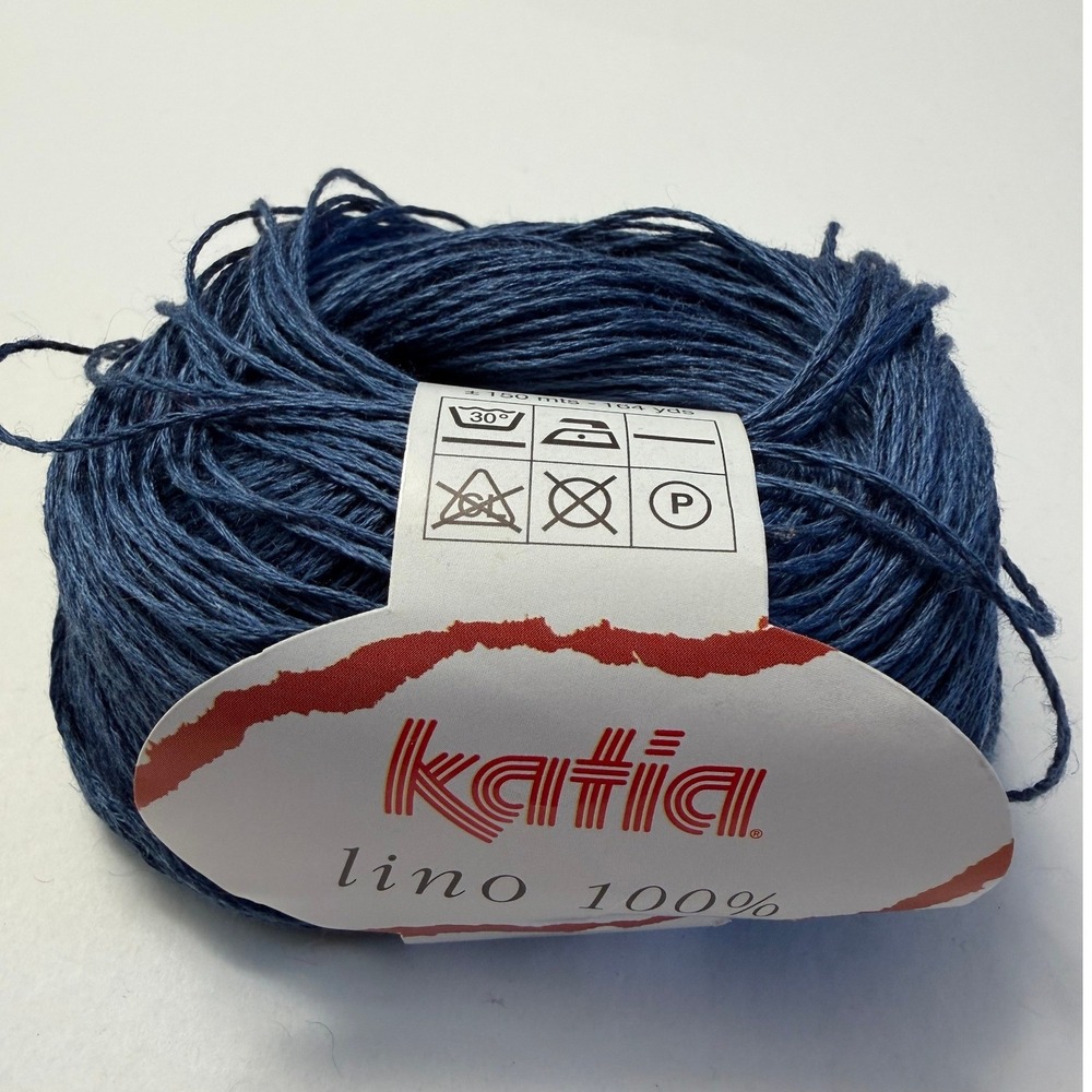 Katia Lino 100% Linen Yarn 50g‎ Blue Knitting Crochet Coastal